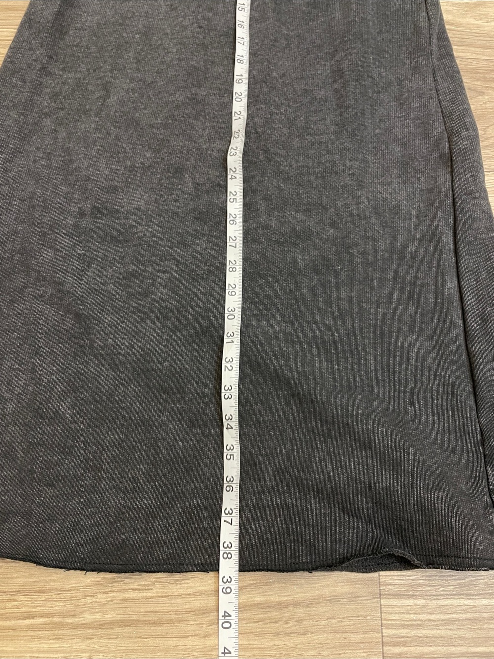 NEW Zara 100% Cotton Dark Charcoal Gray Sweater Midi Skirt - Picture 6 of 9